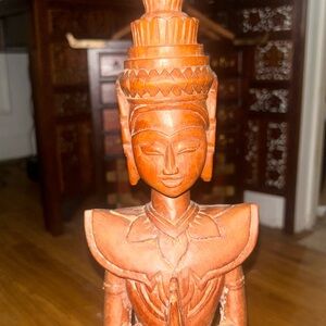 Vintage Buddha wooden figurine statue authentic!!!